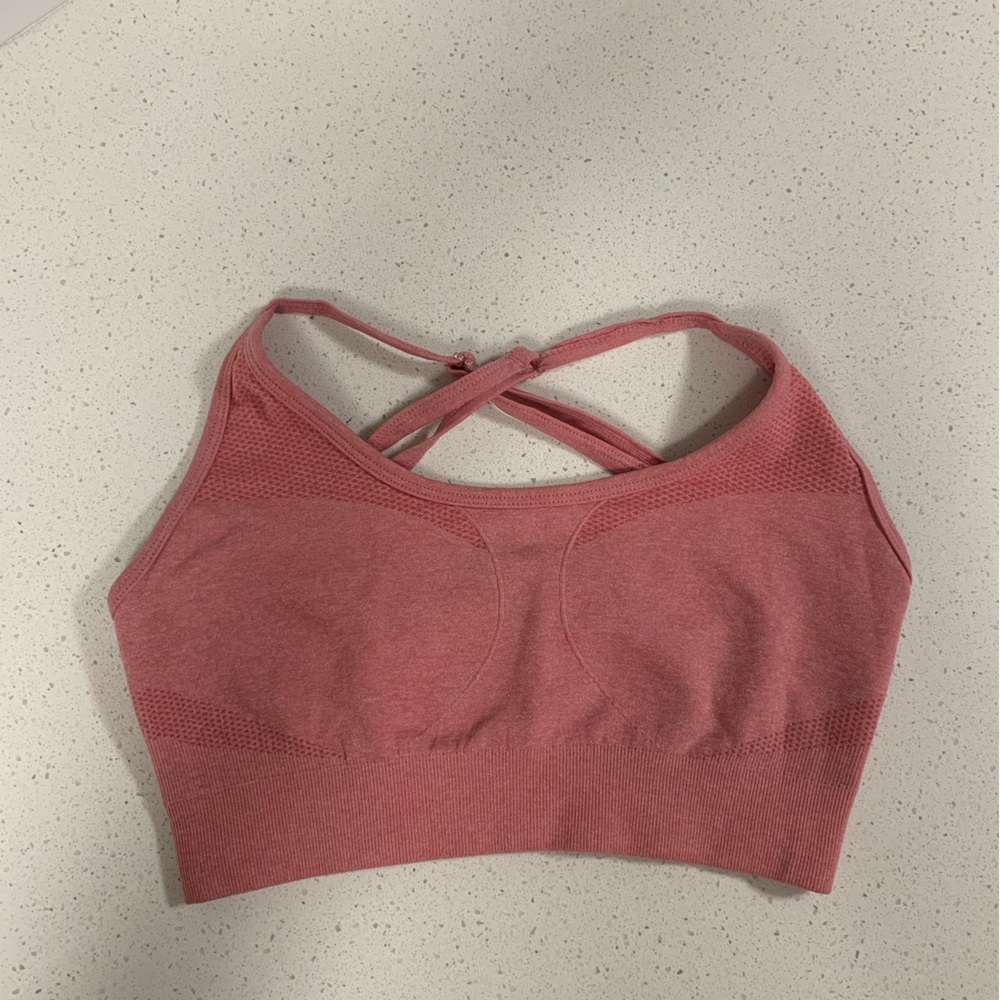 Hot pink sports bra